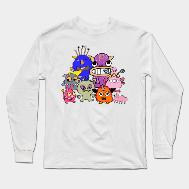 Monster Rangers Long Sleeve T-Shirt by IdinDesignShop